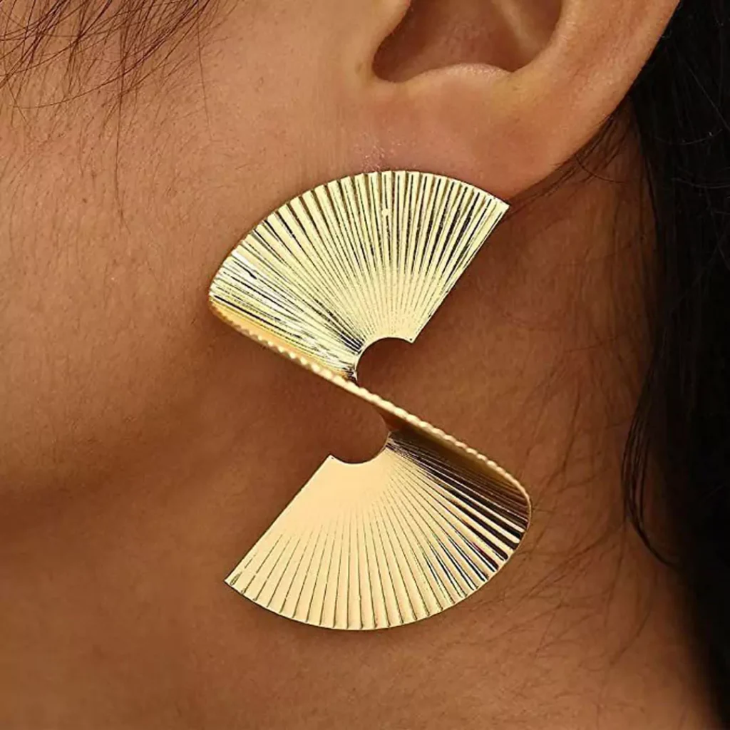 luxurious gold statement earrings