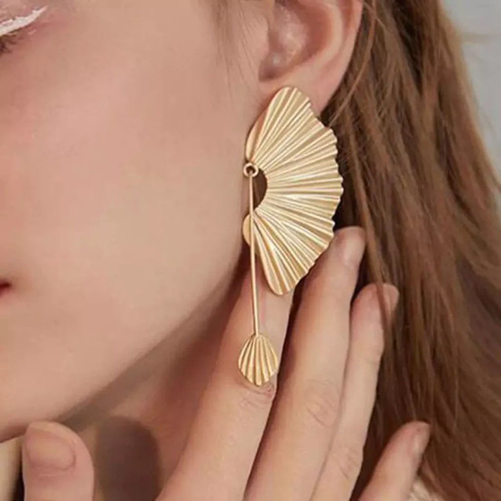 stylish gold statement earrings