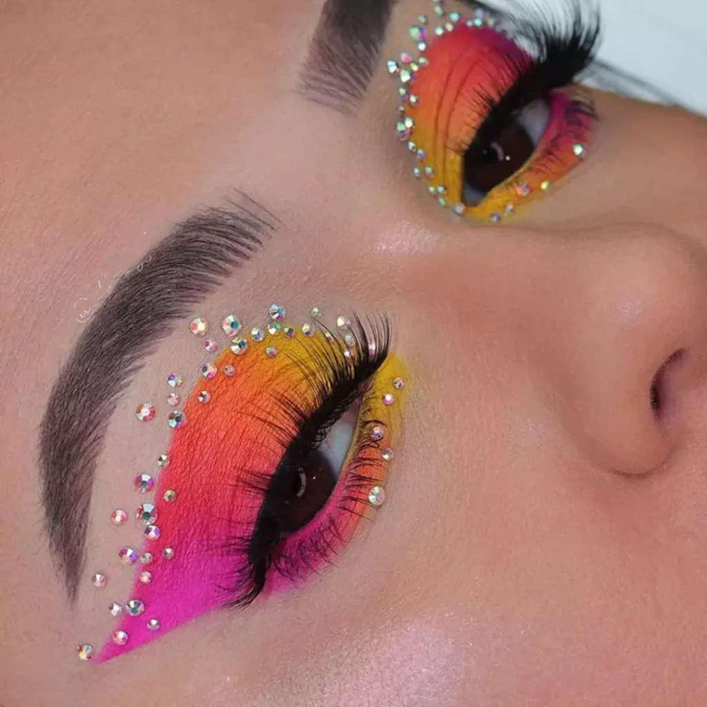 Beautiful and charming Colorful eye makeup