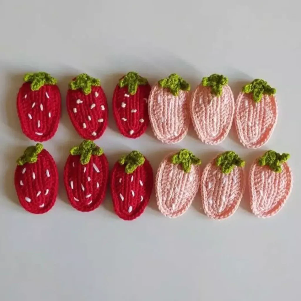 Stylish and special Knitted hair clips with fruit designs