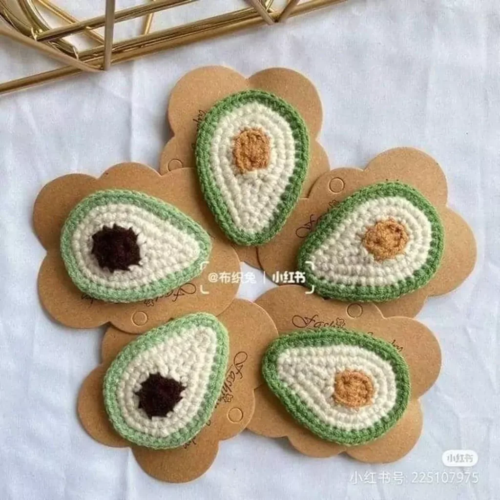 Modern Knitted hair clips with fruit designs