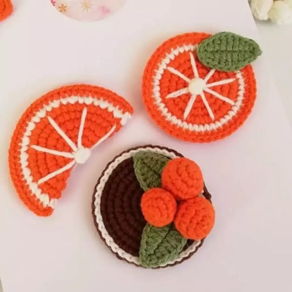 Stylish Knitted hair clips with fruit designs