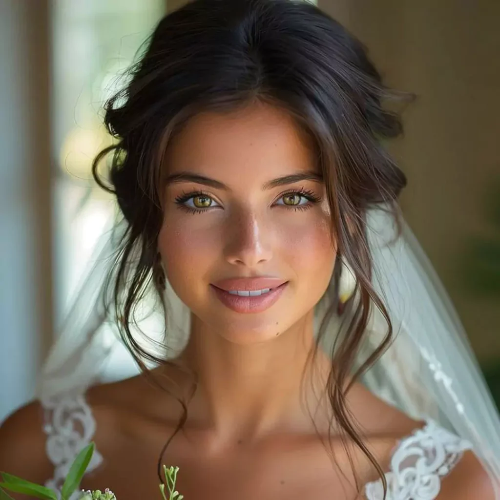 glamorous European bridal makeup