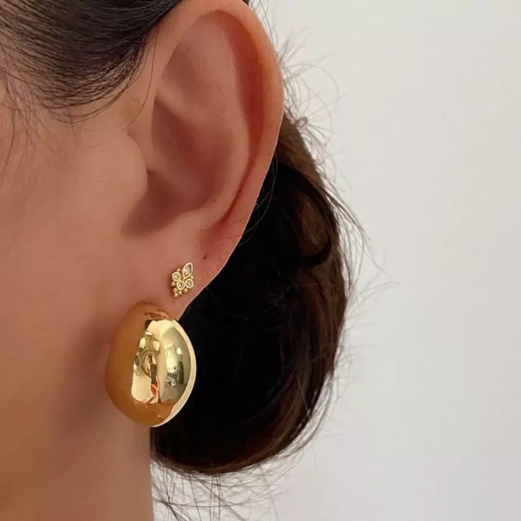 precious chunky gold stud earrings