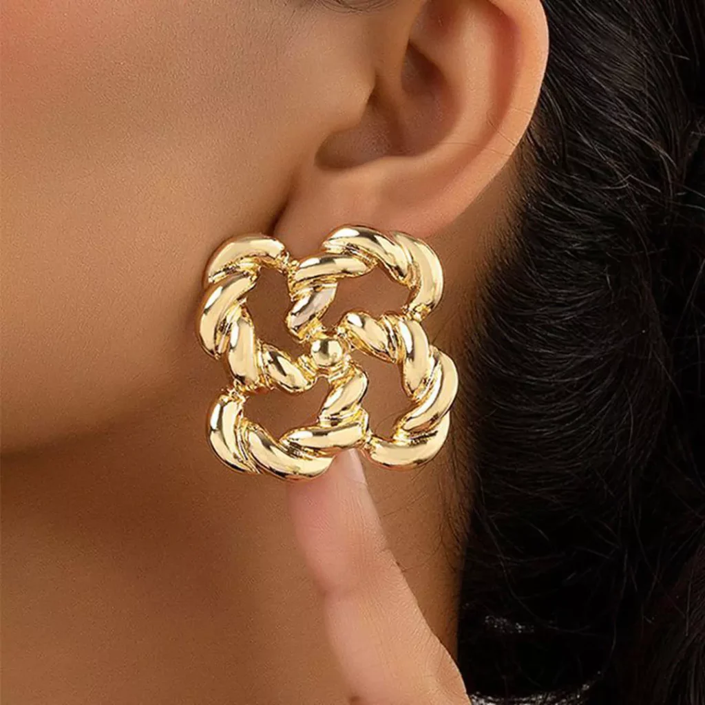 sophisticated chunky gold stud earrings