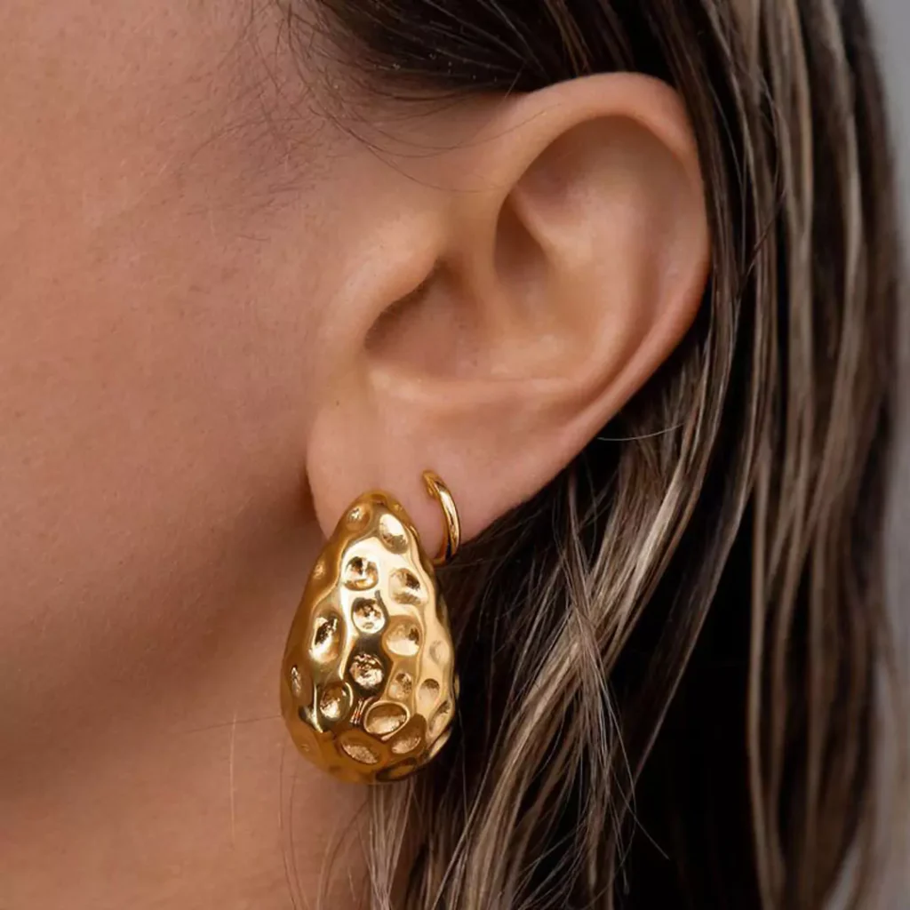 dazzling chunky gold stud earrings