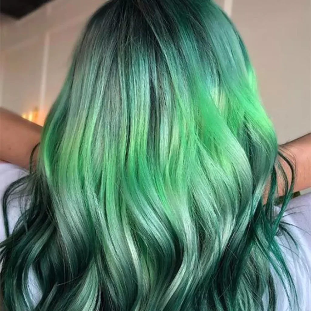 Attractive and dark Green hair color 