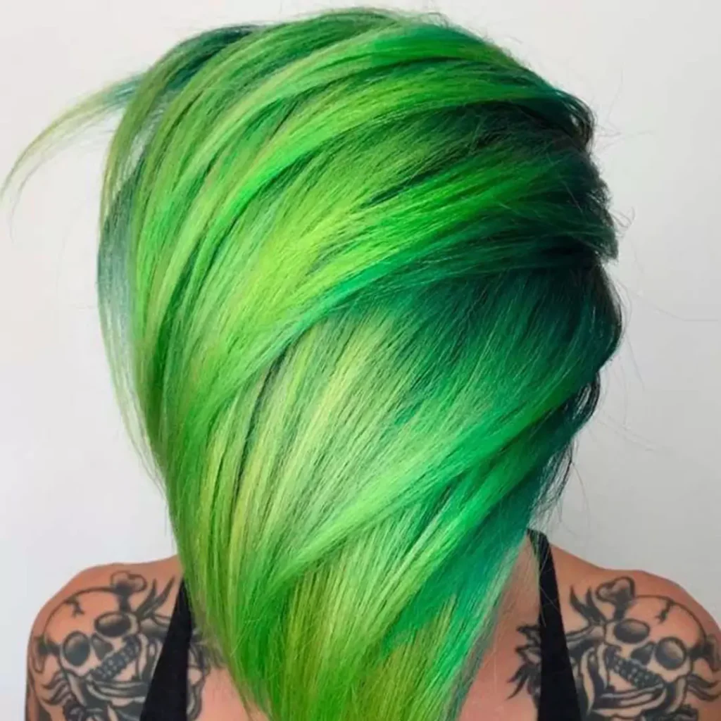 Stylish and special Green hair color 