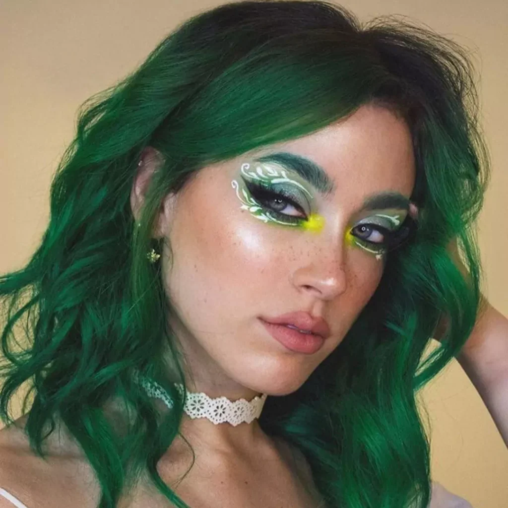 Enchanting Green hair color 