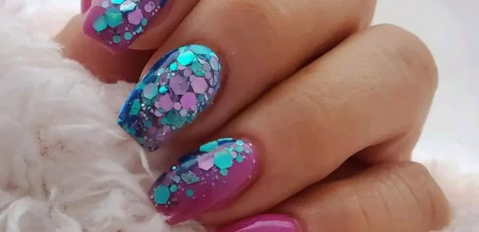 unique confetti nail designs