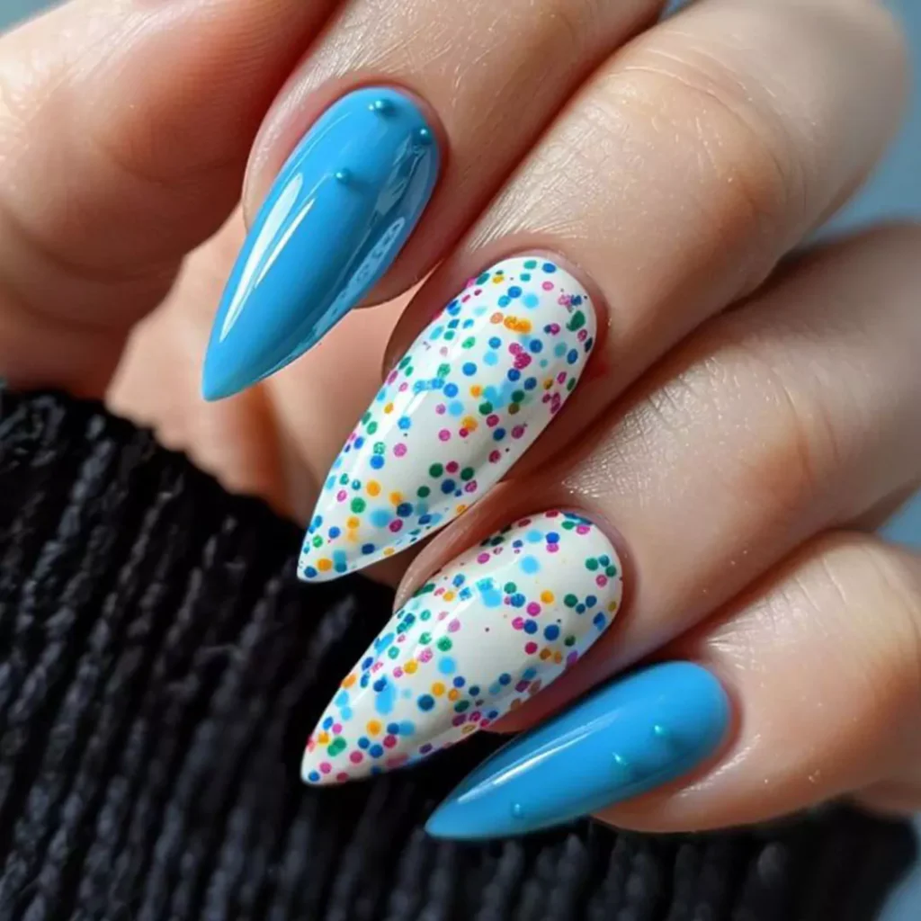 exquisite confetti nail designs