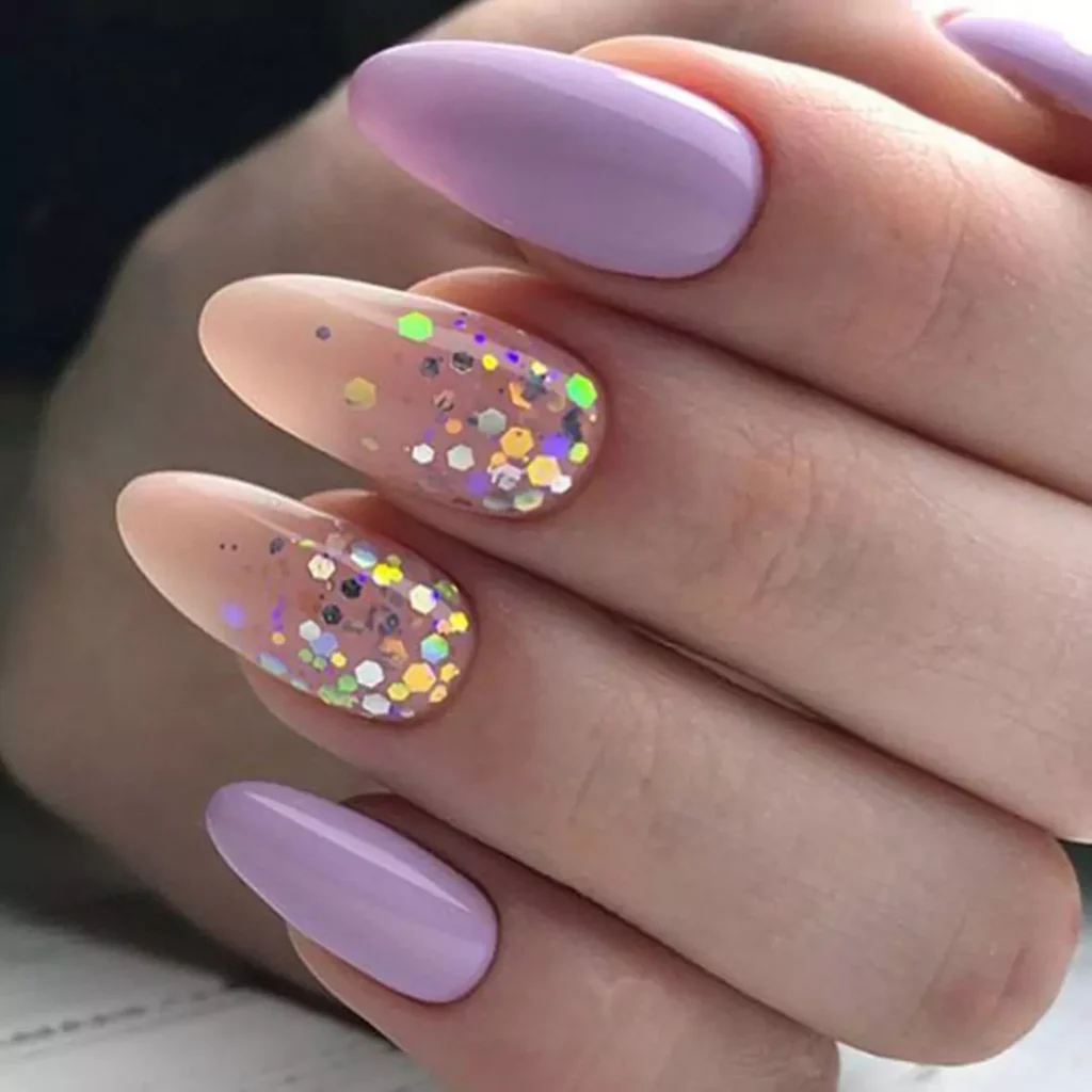 delicate confetti nail designs