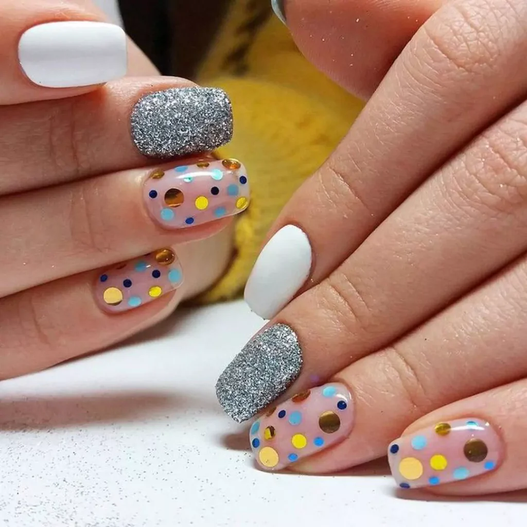 elegant confetti nail designs