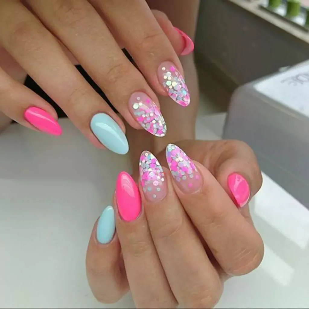 trendy confetti nail designs