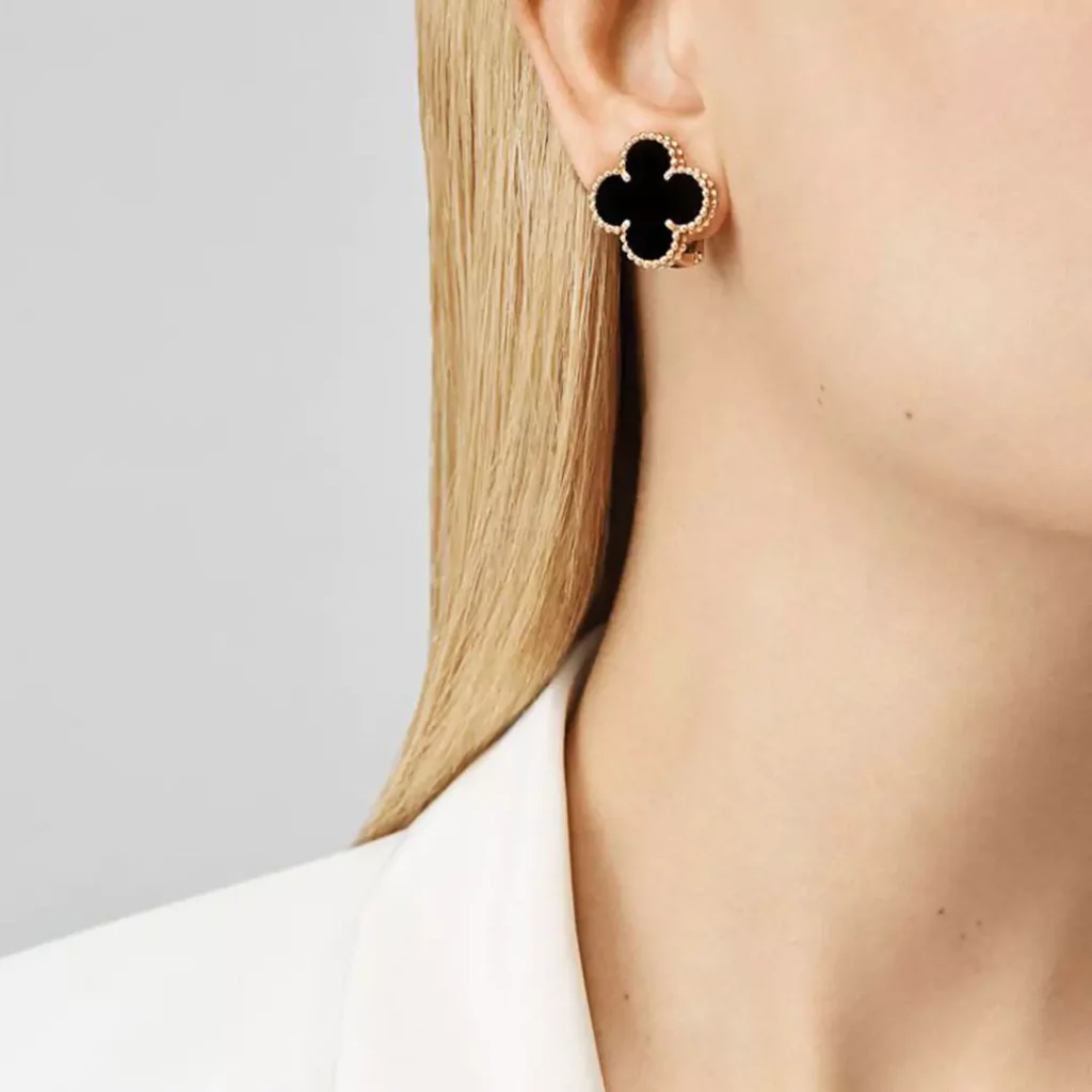 elegant gold Van Cleef earrings