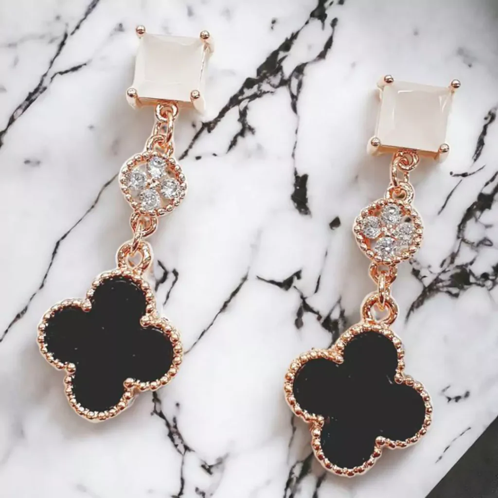 stunning gold Van Cleef earrings