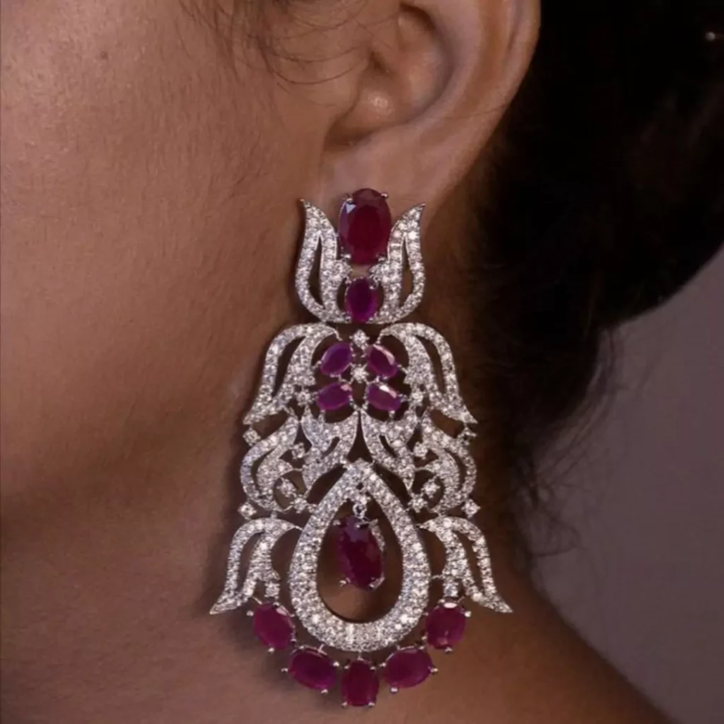 exquisite indian diamond earrings