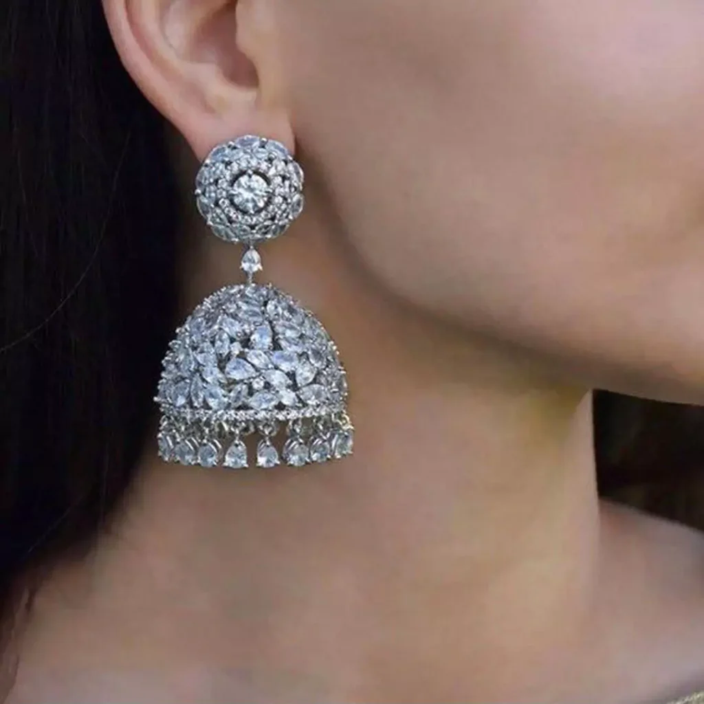 elegant indian diamond earrings