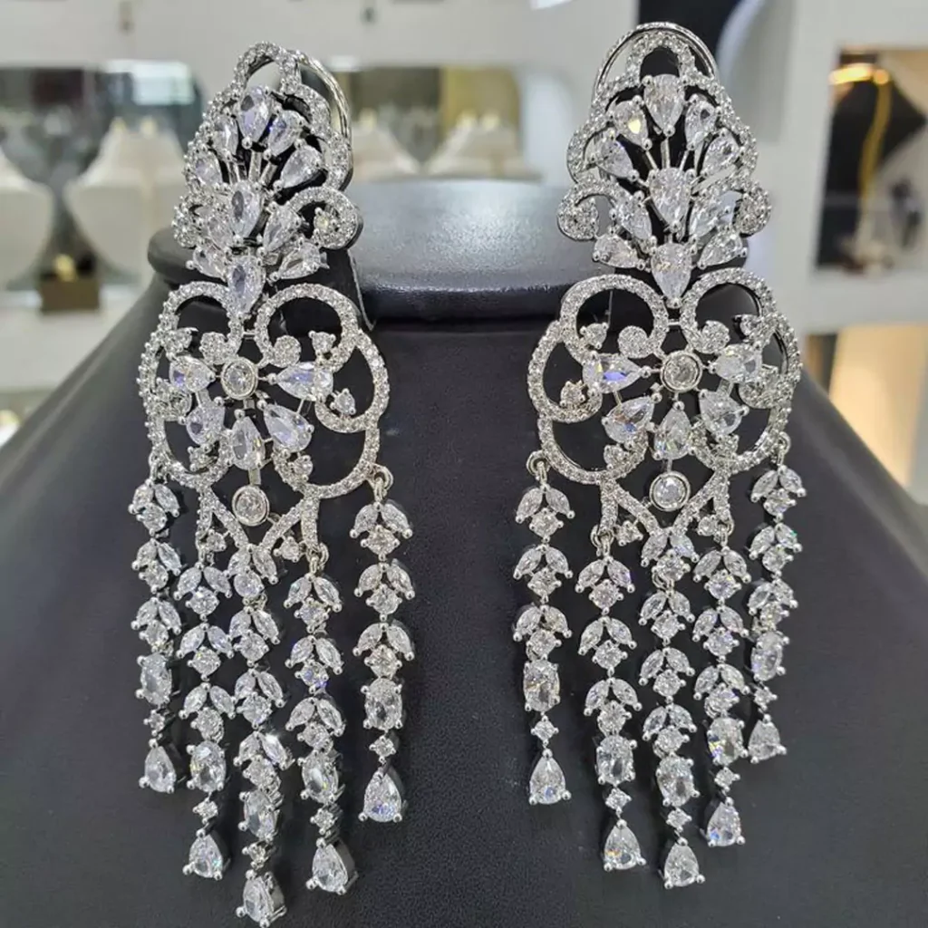 opulent indian diamond earrings