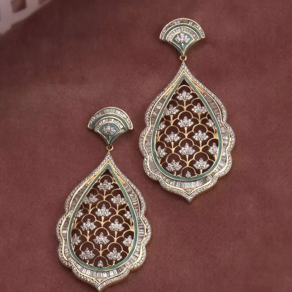 glamorous indian diamond earrings