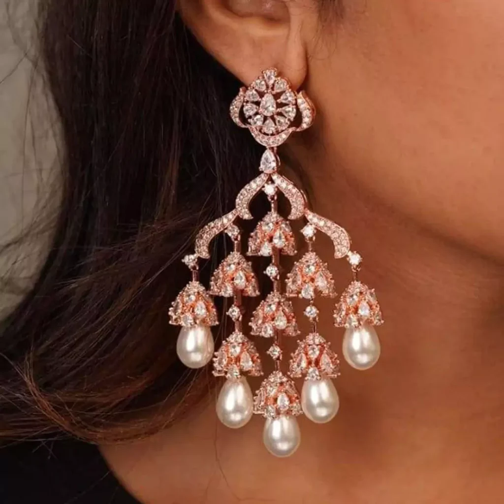 stylish indian diamond earrings